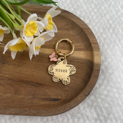 Flower Power - unique metal dog tag