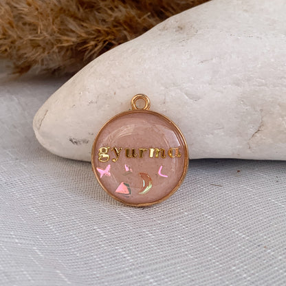 Pink Sugar - egyedi epoxy kutyabiléta