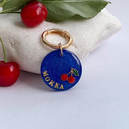 Wild cherry - egyedi epoxy kutyabiléta