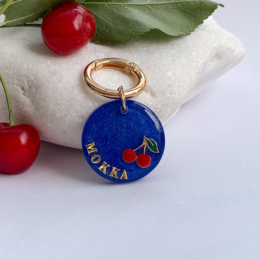 Wild cherry - egyedi epoxy kutyabiléta