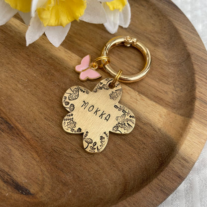 Flower Power - unique metal dog tag