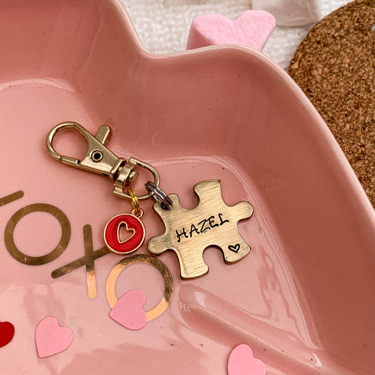 Moxy tags - Puzzle -  kézzel készült egyedi kutyabiléta