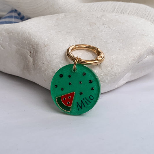 Sunkissed melon - egyedi epoxy kutyabiléta