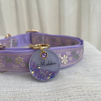 Lavender Dream - egyedi epoxy kutyabiléta