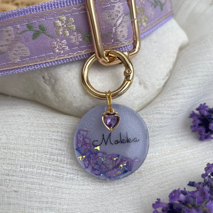Lavender Dream - egyedi epoxy kutyabiléta