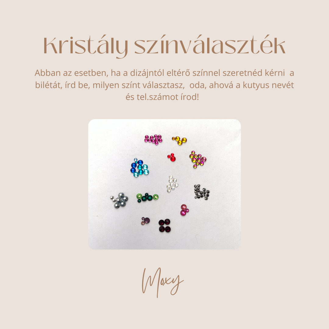 Let it Snow - karácsonyi kutyabiléta - kristályos kutyabiléta - kutyabiléta hópelyhekkel