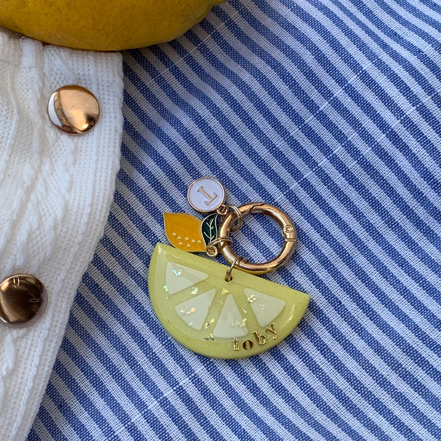Limoncello - egyedi epoxy kutyabiléta