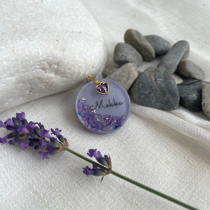 Lavender Dream - egyedi epoxy kutyabiléta