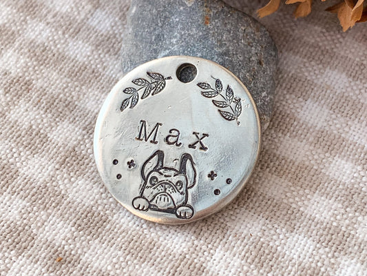 Moxy tags - Francia bulldog -  kézzel készült egyedi kutyabiléta
